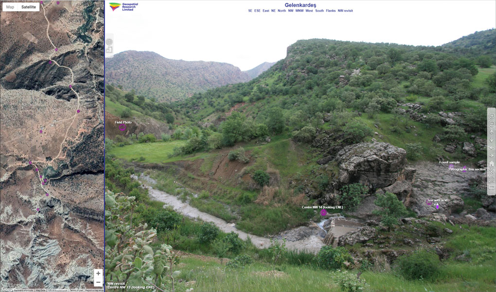 Screenshot from virtual fieldtrip in SE Turkey